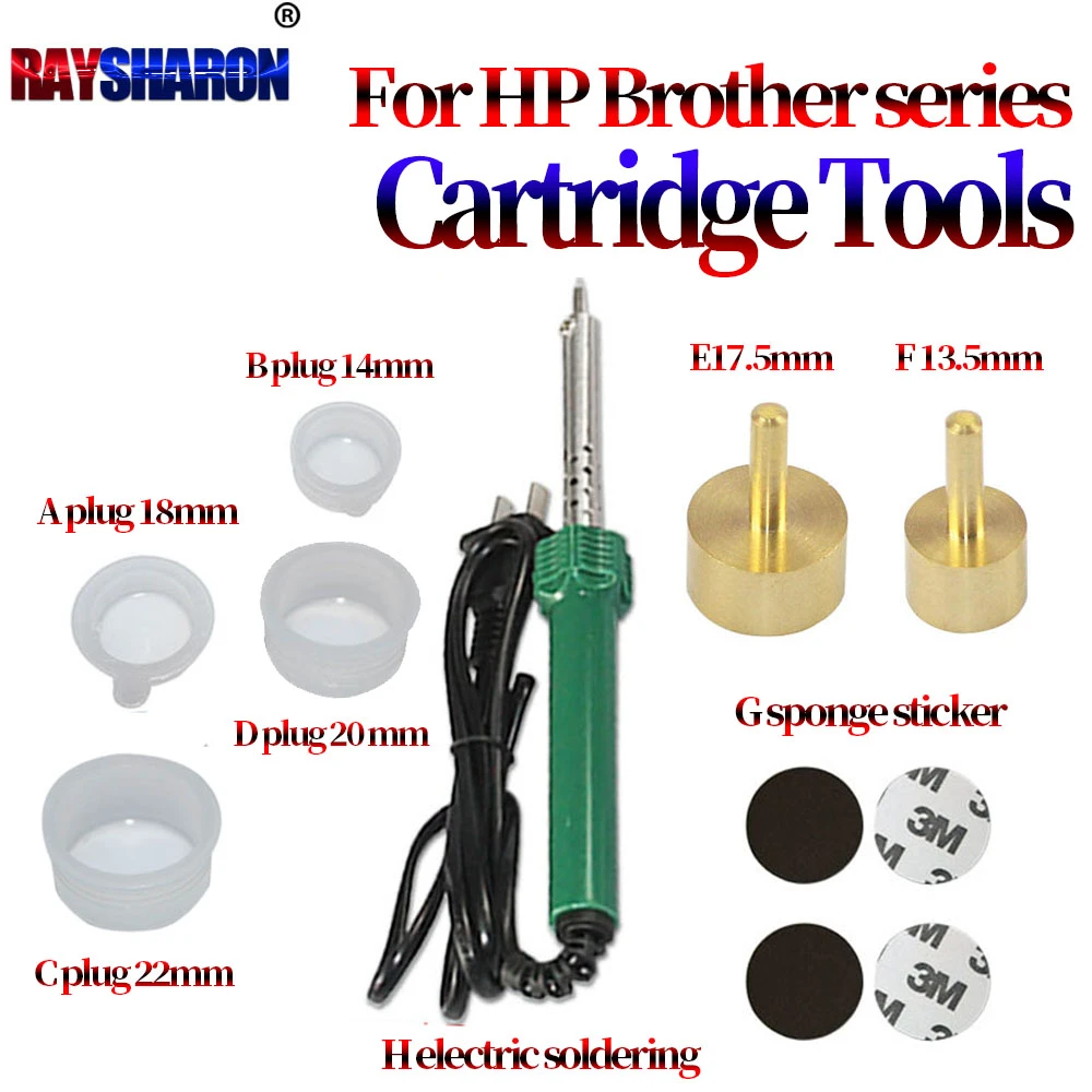 Toner Cartridge Holesaw Eletric Soldering Iron Cover Plug Sticker For