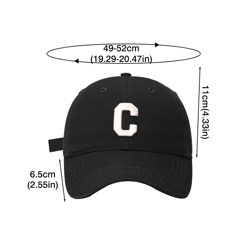 Letter C Embroidered Baby Baseball Cap Solid Color Children Snapback Hat for Girls Boys Casual Kids Adjustable Sun Visors