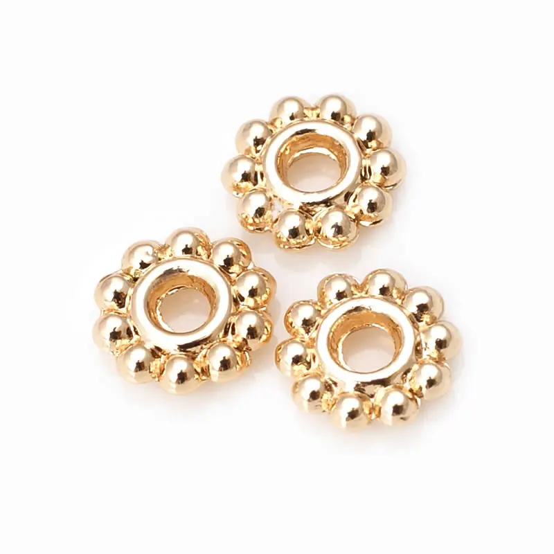 High-Quality 18K Gold & Silver Flower Spacer Beads