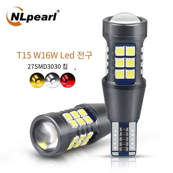 NLpearl 2x 신호 램프, W16W LED T15 921 912 전구, 매우 밝은 3030 27SMD T15 LED 캔버스 자동 백업 예비 조명, 테일 램프 12V