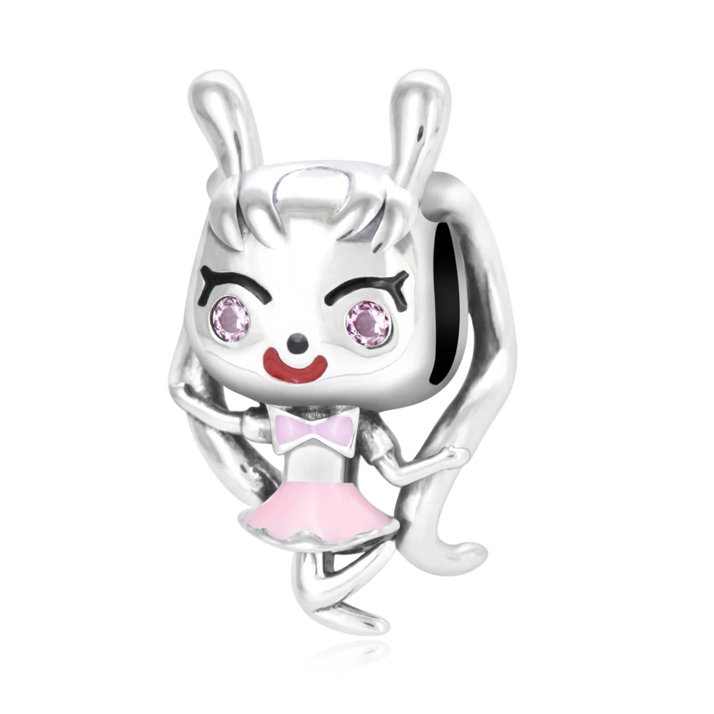 

PANQDIY Diy Accessories Girl S925 Sterling Silver Horsetail Girls Charm Bead For Original Bracelet & Bangle Making Jewelry KF072