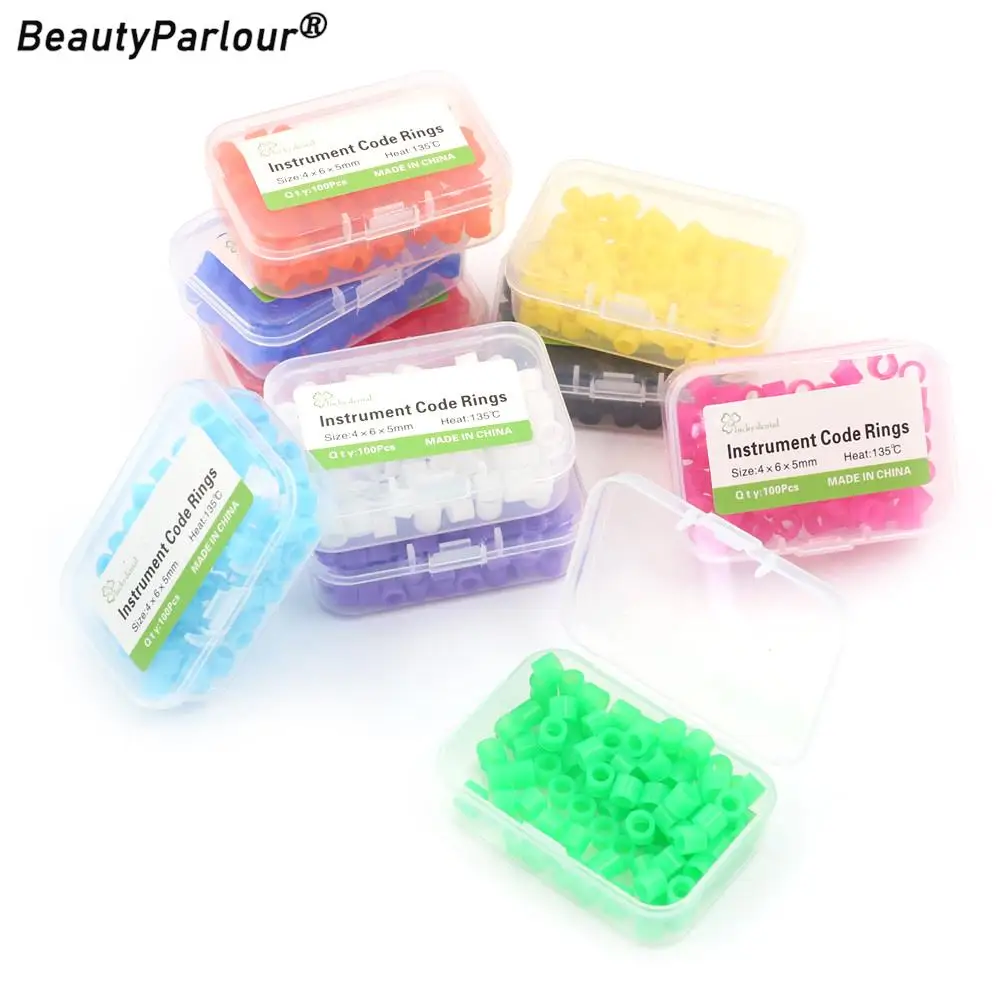 100PCS/box Multi-Color Silicone Dental Instrument Color Code Rings Autoclavable Disinfection Orthodontic Circle Universal dental color code rings