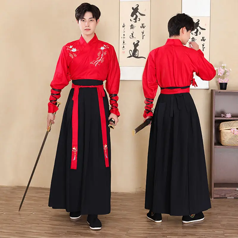 Mens Hanfu Traditional Chinese Clothing Ancient Costume Han Dynasty Tang  Suit Japanese Style Samurai Costume Hanfu Oriental Robe
