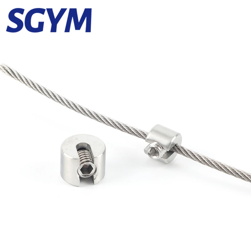 SGYM 10pcs 316 스테인레스 스틸 2/3/4/5/6mm 와이어 로프 그립 중지 소형 단일 피벗 와이어 케이블 로프 클램프