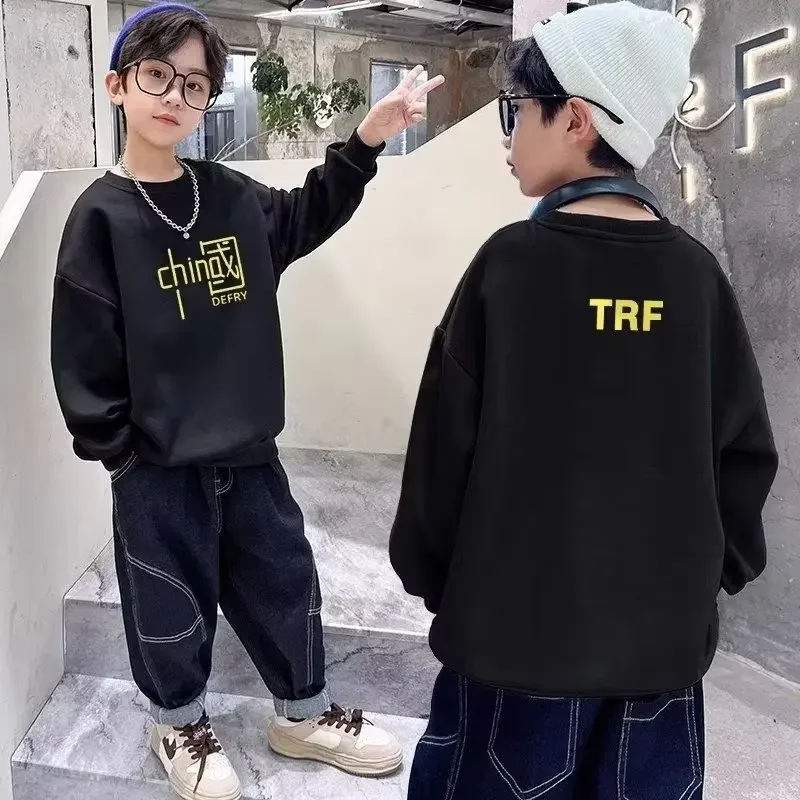 thumbnail image 1 of Sudadera informal de otoño para niños, camiseta de manga larga para Primavera/otoño, Top para niños medianos/grandes, sudaderas con capucha para niños 2024, 1 of 4