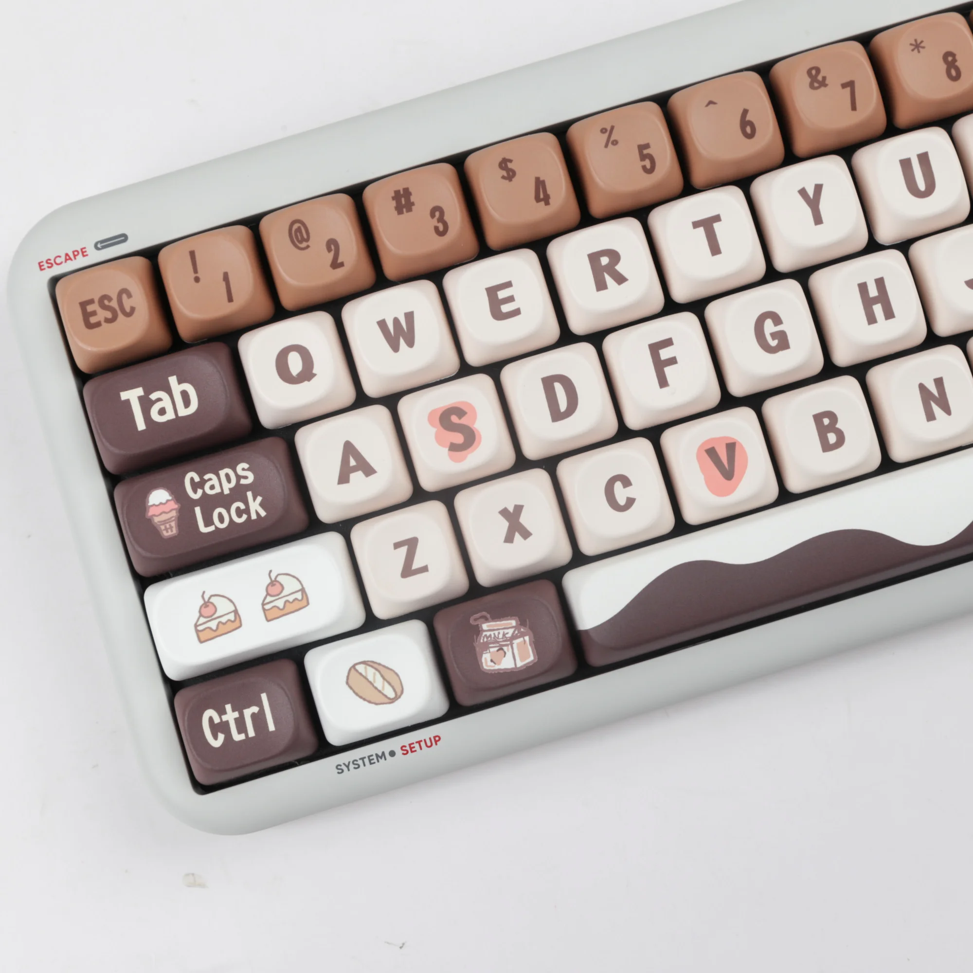 Pbt Keycaps Semelhante ao Xda Dye Sub Keycap Moa Perfil Chocolate para Qk75 A75 Drunkdeek Teclado Mecânico Cereja mx 137 Teclas - Imagem 6