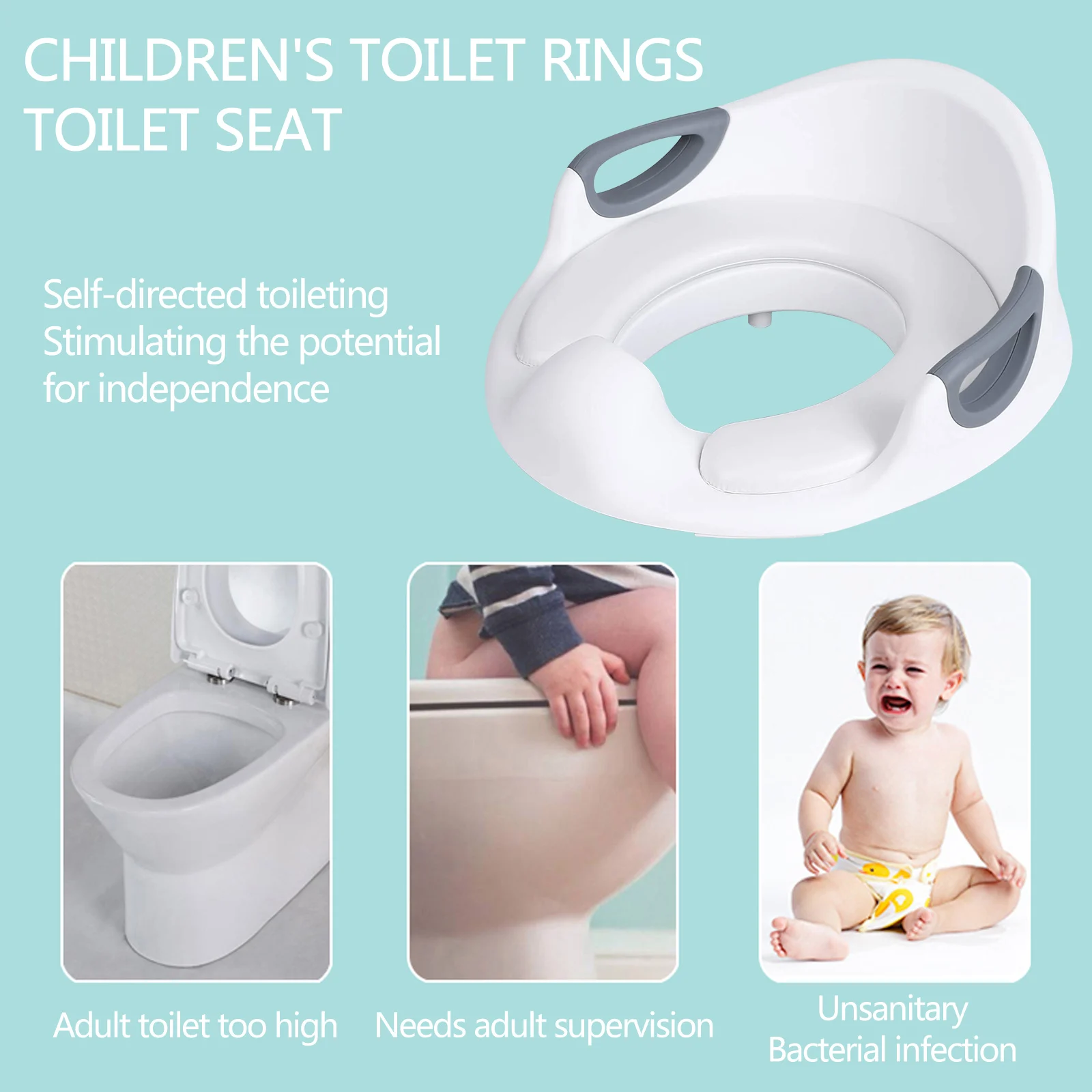 Adaptador wc niños con escalera, Reductor de Aprendizaje para Baño Inodoro,  Portátil y Plegable, Ajustable, Total Compatibilidad, Cojín Acolchado, de 1  a 7 años, Edibaby - AliExpress