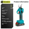 NEWBENY 30mm Brushless Electric Pruning Shears Cordless 4 Gears Fruit Tree Branches Scissors Power Tool For Makita 18V Battery 2