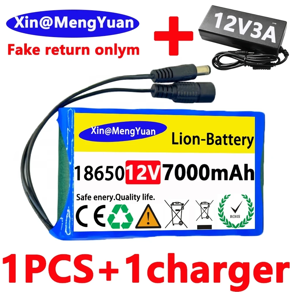 

Paquete de batería de iones de litio recargable, super 12V, 7000mah, DC 12,6 V, 7200mah, multímetro de cámara CCTV, Original, nu