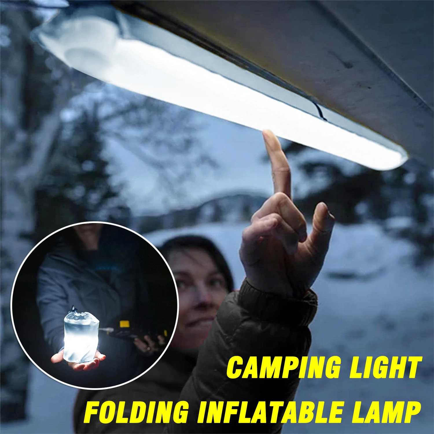 Lampe de tente portable pliante gonflable, interface USB, camping en plein air, nouveau