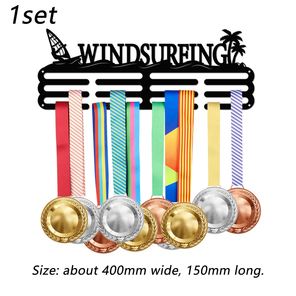 Porta Medaglie Da Parete Per Triathlon - Espositore In Ferro Con 12 Ganci, Design SWIM/BIKE/RUN - Foto 6