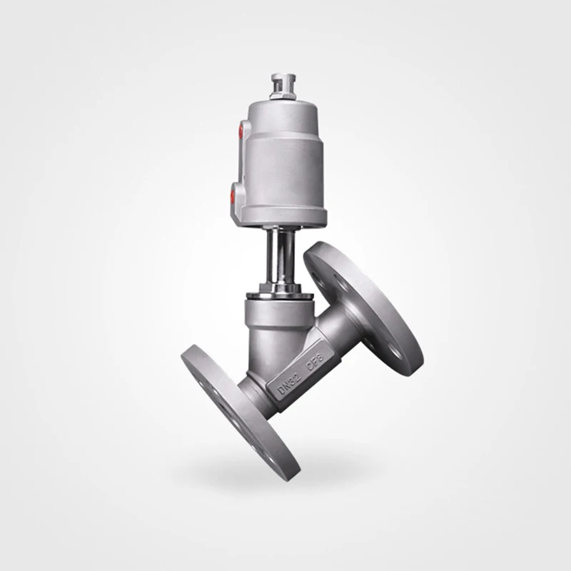 Valvola A Sede Angolare Attuatore Pneumatico Dn32 Normalmente Chiusa Valvola Di Interruzione Flangia Dn15-Dn65 Corpo Ad Alta Temperatura Per Vapore Ss