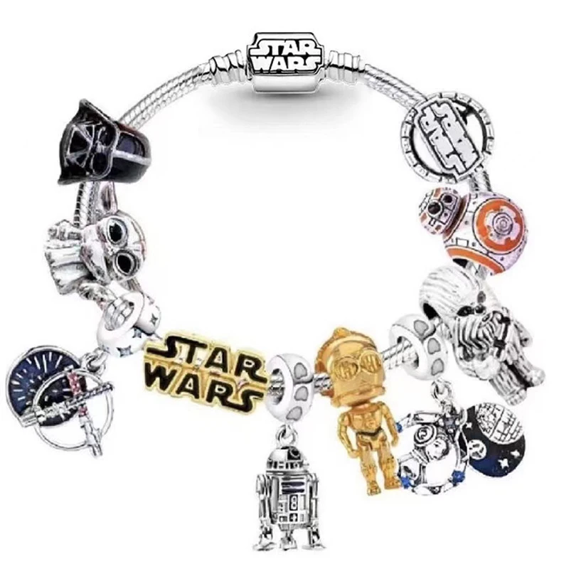 thumbnail image 1 of Disney-pulsera con abalorios de Star Wars para mujer, brazalete con diseño de arma Ultimate, Darth Vader, BB-8, C-3PO, Chewbacca, Yoda, 1 of 5