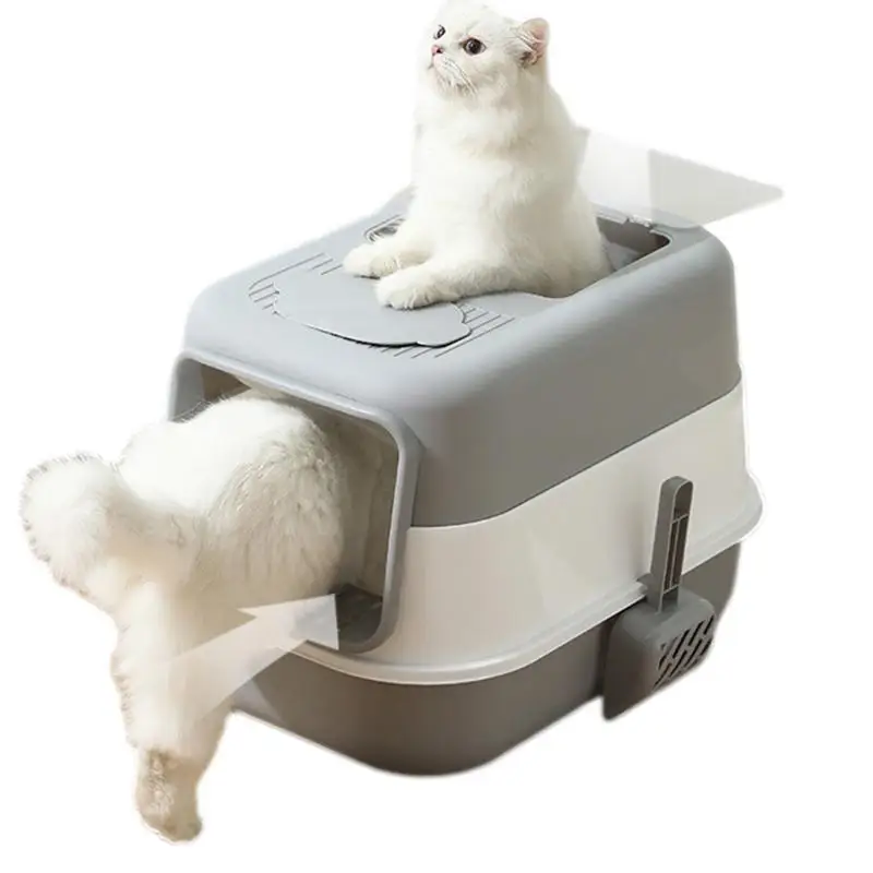 

Cat Litter Box Large Space Odor-proof Cat Litter Box Covered Cat Litter Box With Deodorizing Lamp Closed Sandbox Pet Supplies
