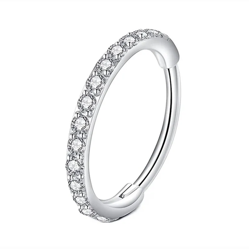 SSKHE Anelli Per Naso Con Cerniera In Acciaio, 6 Pezzi, Anelli Per Setto E Labbra, Anello - Foto 3