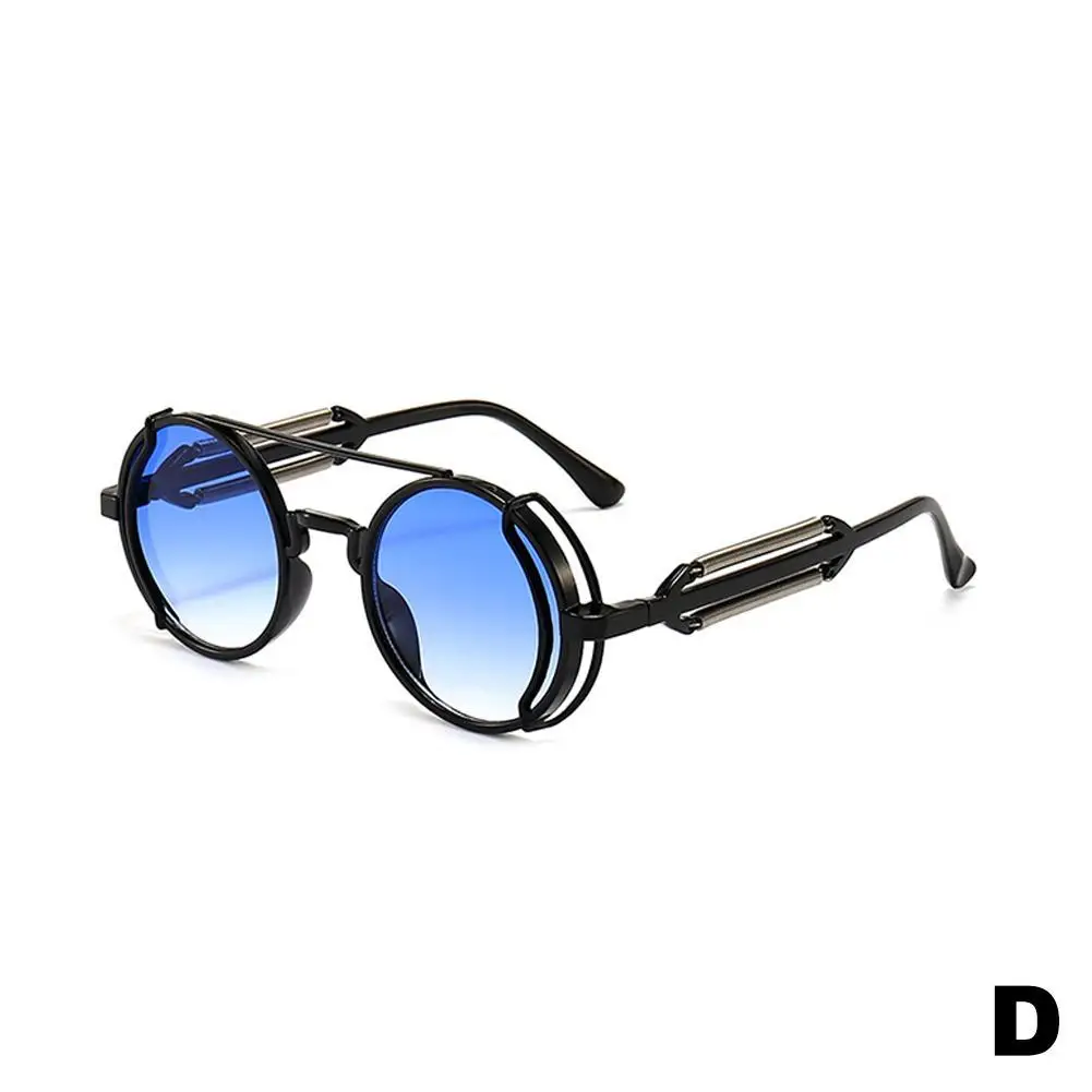 Mode Trendy Punk Steampunk Sonnenbrille Doppel Frühling Sonnenbrille Gothic Stil Runde Sonnenbrille UV400 Schutz Brillen 1 stücke – Detail 16
