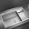 Silver Kitchen Sink 304 Stainless Steel sinks Above Counter or Undermount Installation Single Basin Bar Sink Washing Basin 2