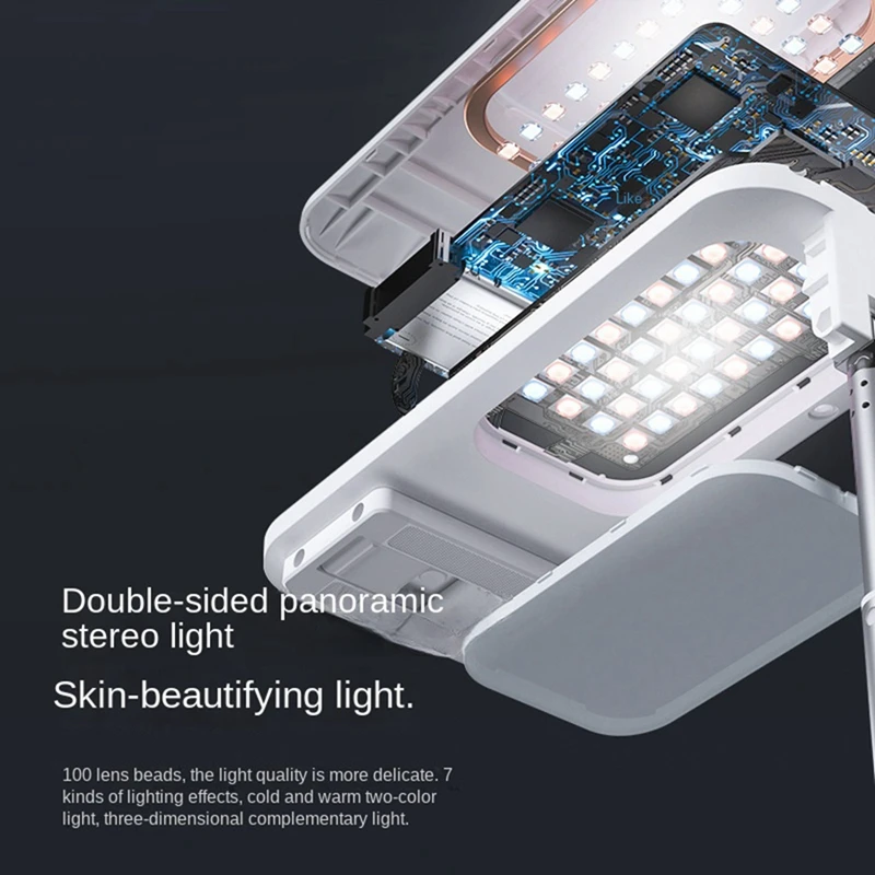 

Mobile Phone Live Broadcast Bracket Mobile Phone Recording Camera Bracket Multi-Function Bracket With Fill Light White