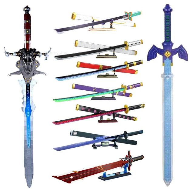 936pcs+ Yamato Sword Building Blocks Japan Anime Zoro 98.6cm Model Bricks  Figures Toys For Children