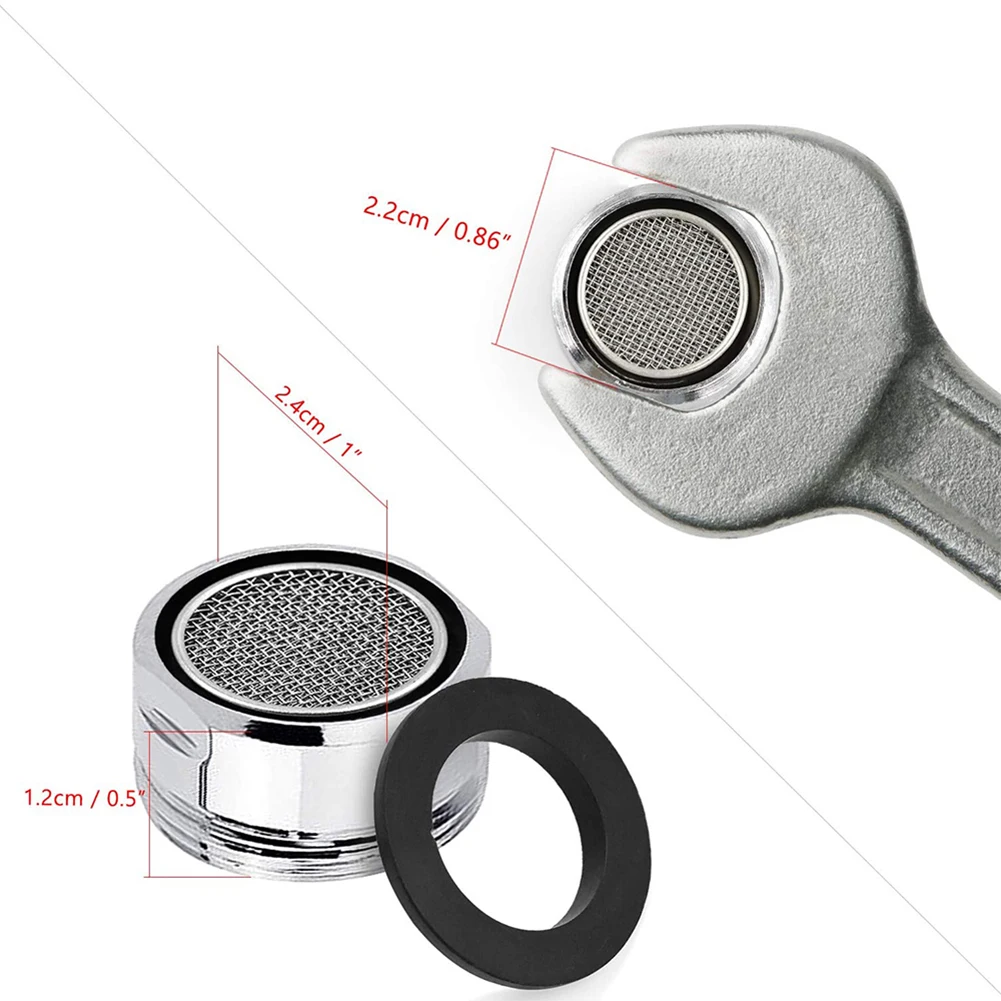 Description Picture 2 of item3pcs 24mm Brass Water Saving Tap Faucet Aerator Repalcement Stainless Steel Sprayer Sink Aerator Kitchen Bedroom Thread Nozzle
