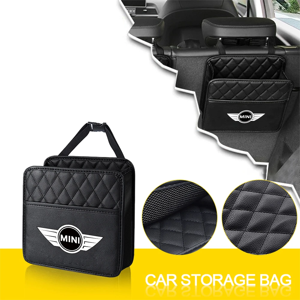 Organizer 2 in 1 per Sedile Posteriore Auto, Borsa Portaoggetti da Viaggio, Contenitore Essenziale per Interni Auto, Accessori per MINI - immagine 2