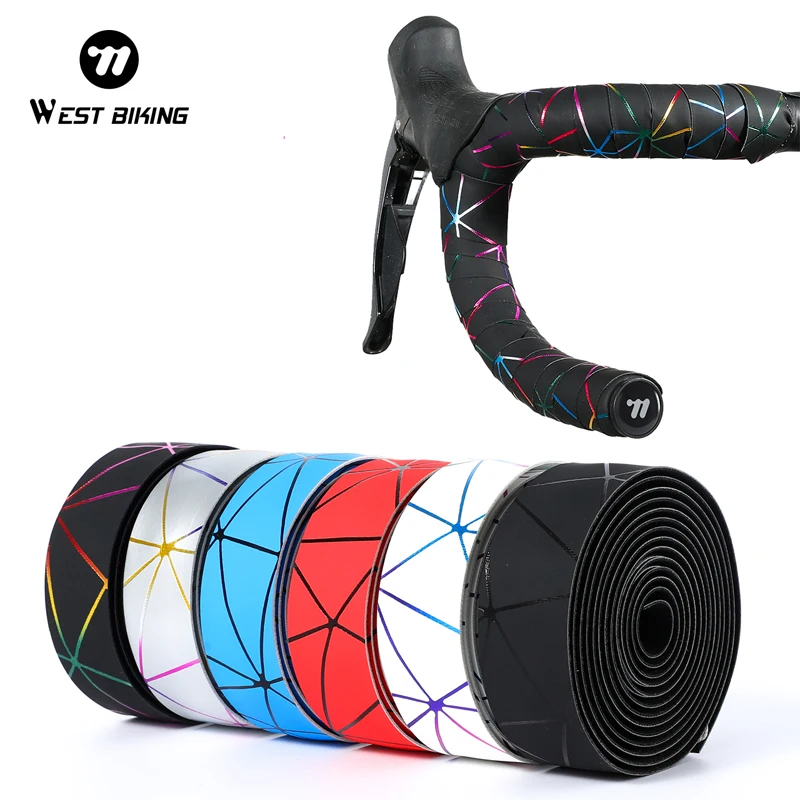 WEST BIKING Bike Handlebar Tape Anti-slip Soft EVA Shock Absorption Handle Bar Tape Road Bicycle Cycling Wrap With End Plugs