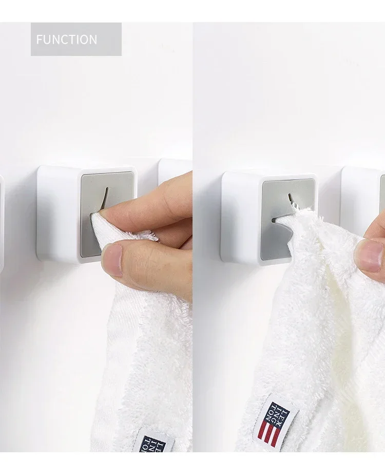 Description Picture 3 of itemTowel Plug Holder Punch Free Silica Gel Bathroom Organizer Rack Towels Storage Wash Cloth Clip Bathroom Kitchen Accessories Tool