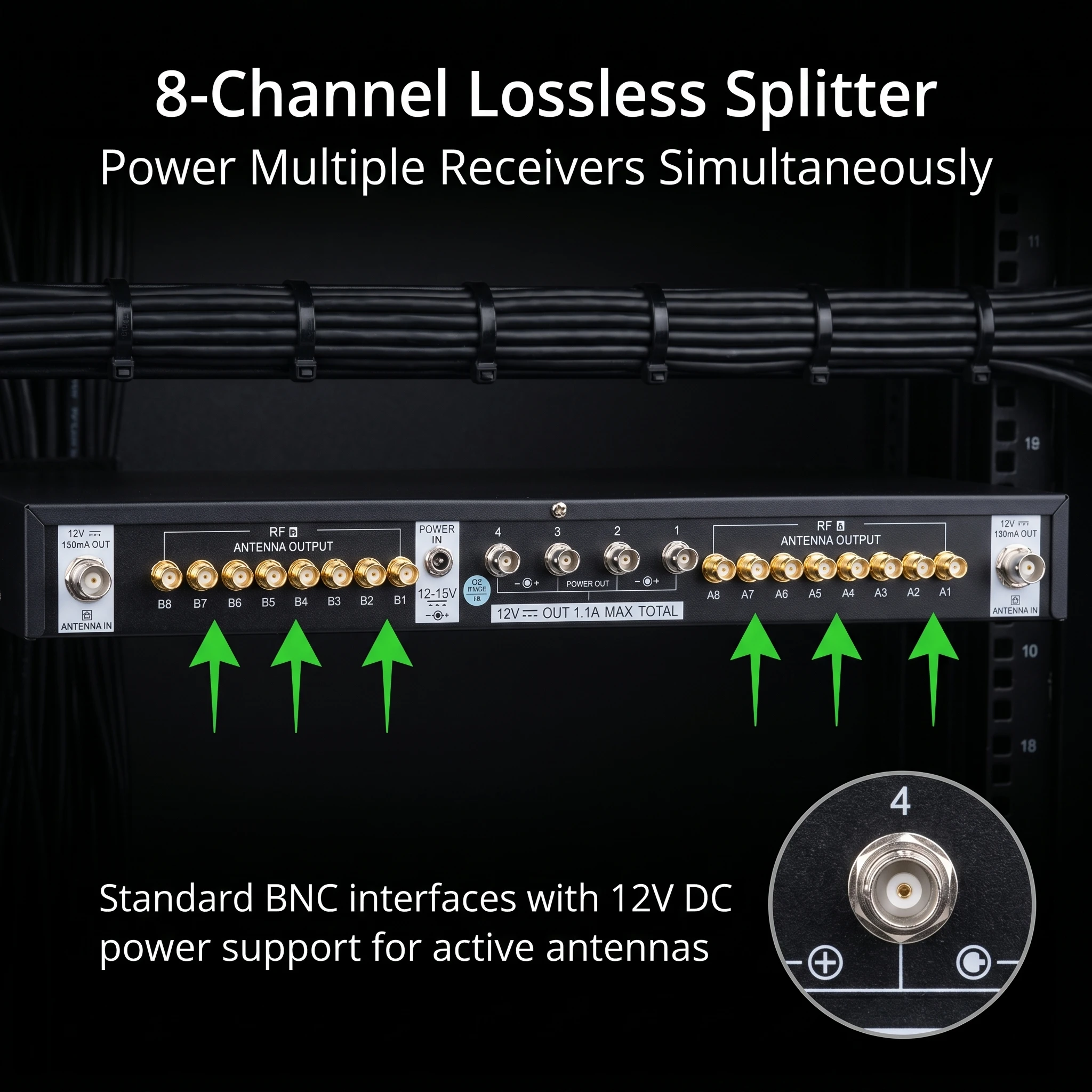 폴킷슨 AT-16Pro UHF 안테나 분배 시스템 16채널 470-960MHz 무간섭 고이득 스테이지 라이브 무선 마이크 앰프 키트