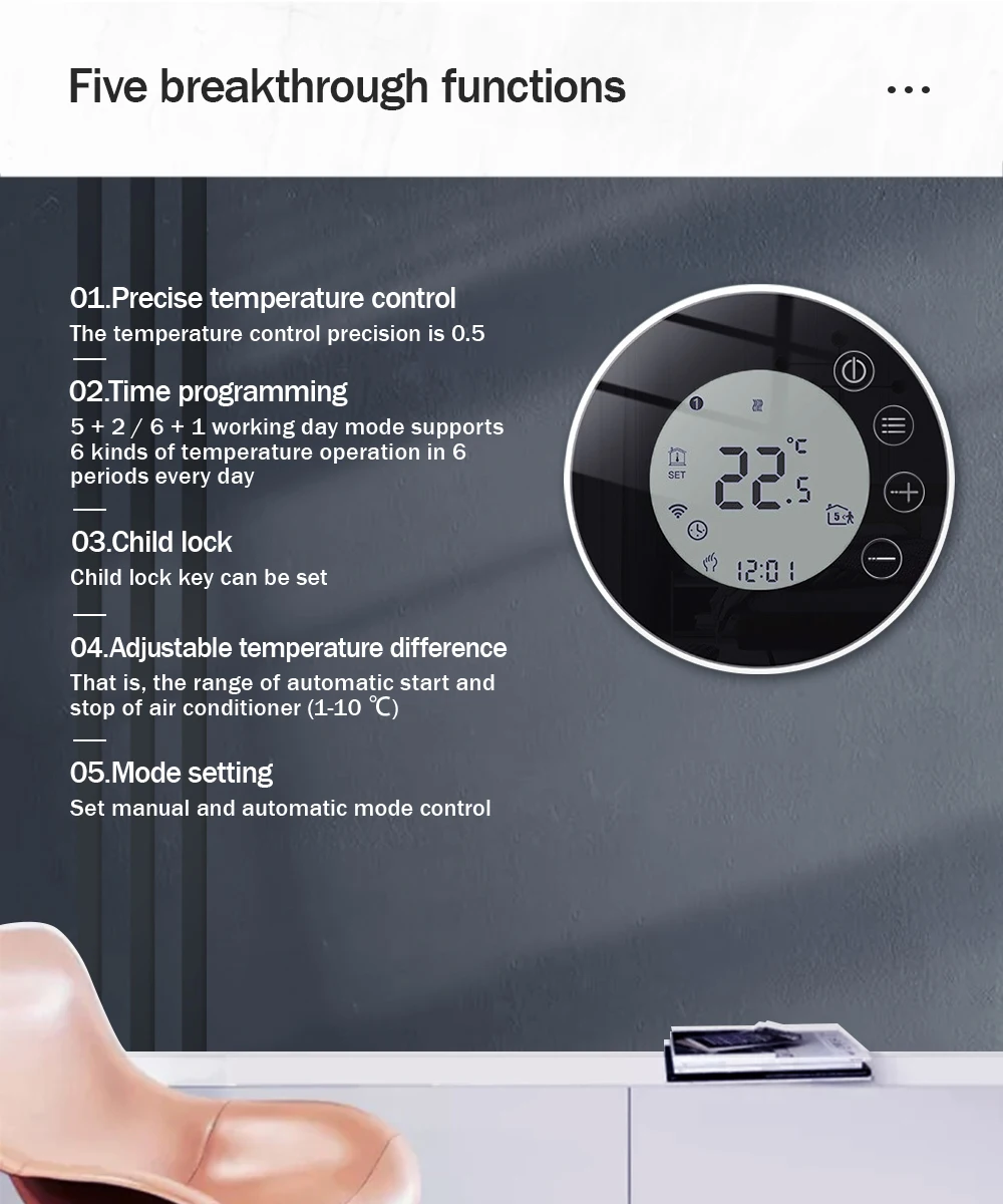 X7 TUYA APP WiFi Smart Thermostat Temperature Controller Floor Heating TRV  Water Gas Boiler Remote Control for Alexa Google Home