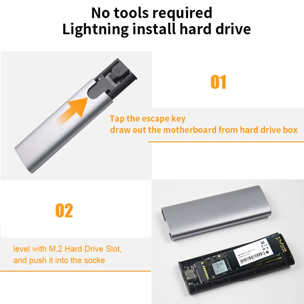 Haysenser M2 Boîtier SSD USB3.1 Type-C À M.2 NVMe SSD Disque