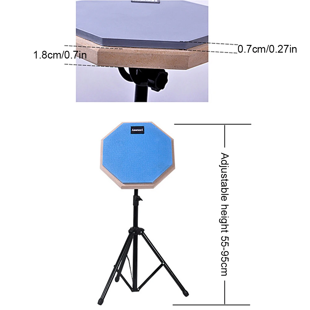 8 Inch Rubber Wooden Drum Practice Pad Musical Percussion Instrument With Adjustable Stand Drum Pad Practice Training musical percussion instruments snare drum practice pad