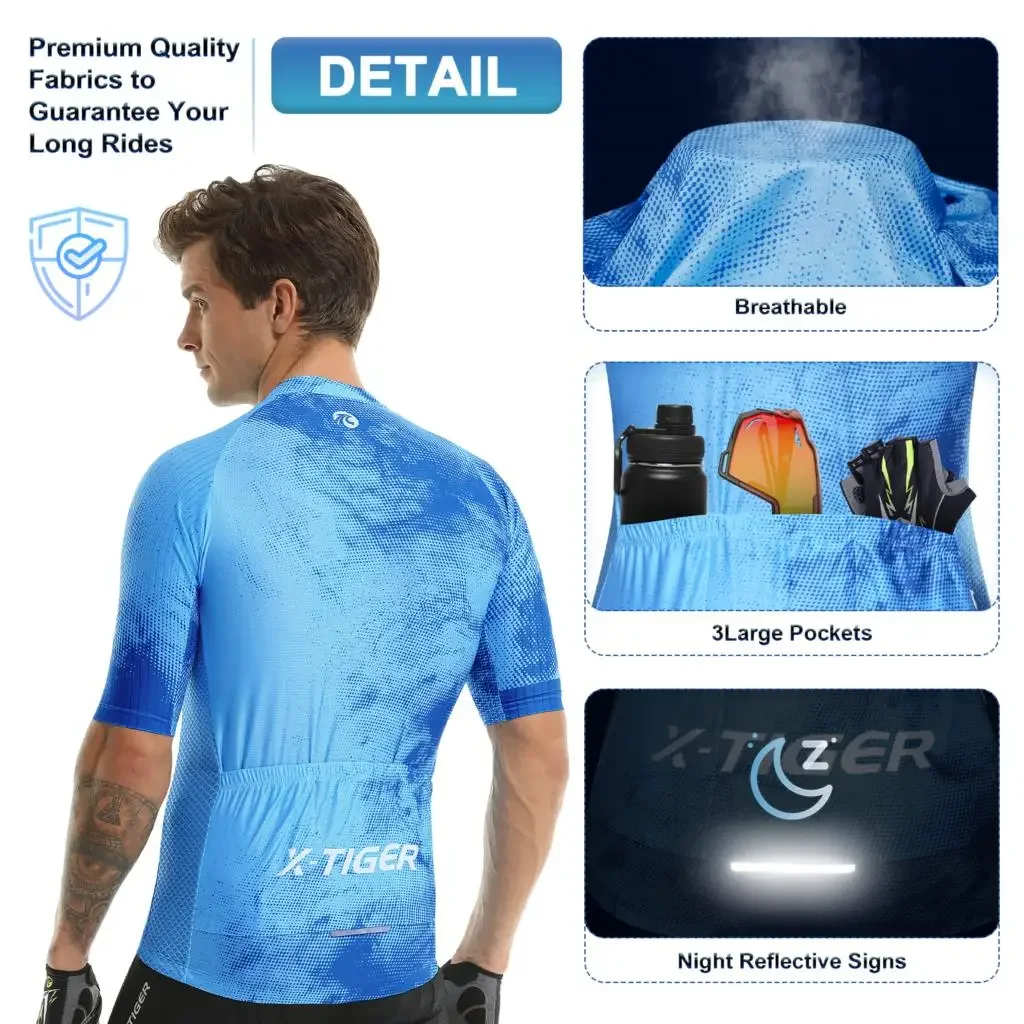 X-TIGER Cycling Jersey Men Short Sleeve Cycling Fit