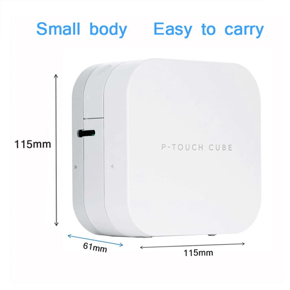 브라더 PT-P300BT P-터치 큐브 라벨 프린터, 블루투스 연결 라벨 메이커 타자기, 6mm, 9mm, 12mm 브라더 pt p300bt 테이프