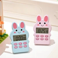 Minuteur électronique magnétique de dessin animé pour l'apprentissage et la cuisine, avec compte à rebours positif et petit réveil 1