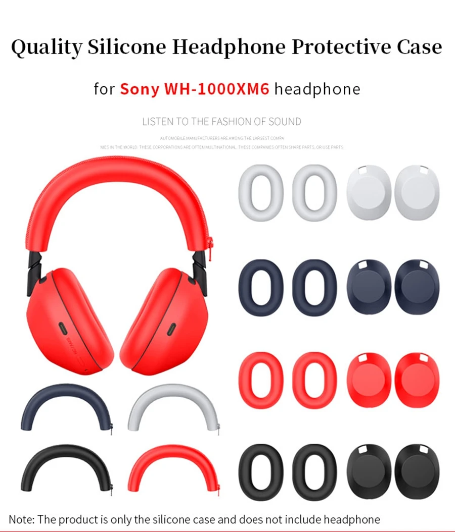Quality Headphone Cover for Sony WH-1000XM6 Earphone Silicone Protective Case 1000XM6 Headset Headbeam Protector Sleeve