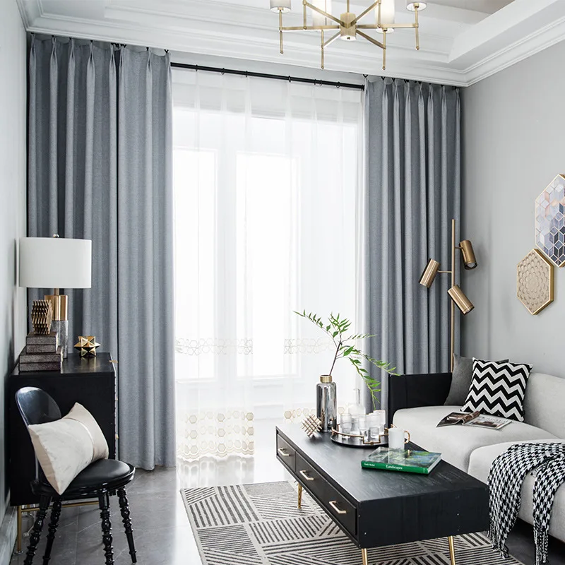 

Curtains for Bedroom Living Dining Room Nordic Solid Color High Shading Windows Door Kitchen Simple Luxury Cotton Linen