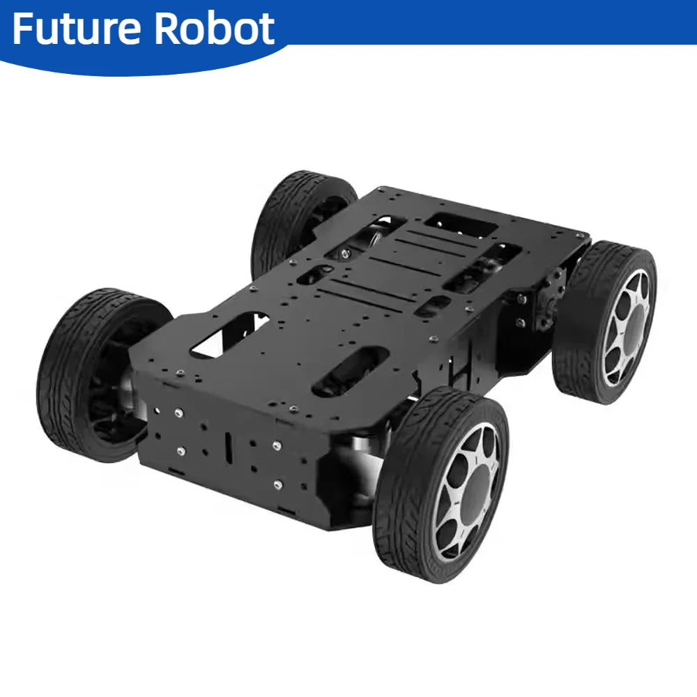 10KG Big Load Metal Ackerman Car Chassis Front Wheel Steering Gear Metal Intelligent Chassis Encoder Motor ROS Robot Base Kit