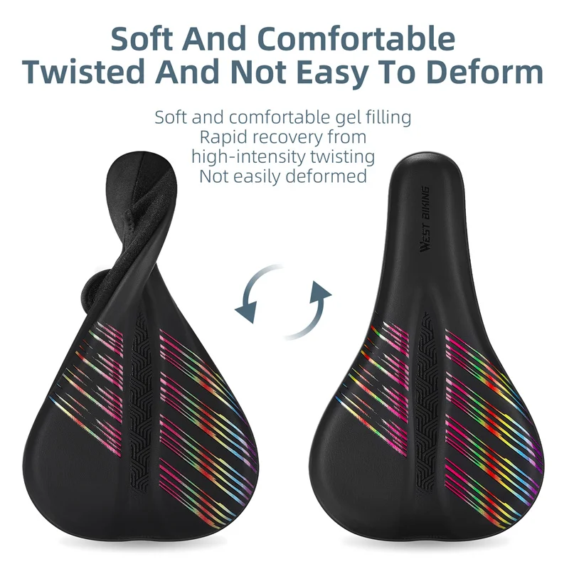 WEST BIKING Bike Anti-slip Waterproof Saddle Cover Soft Cushion Padded Sport Bicycle Outdoor Shock Absorption Cycling Seat Cover