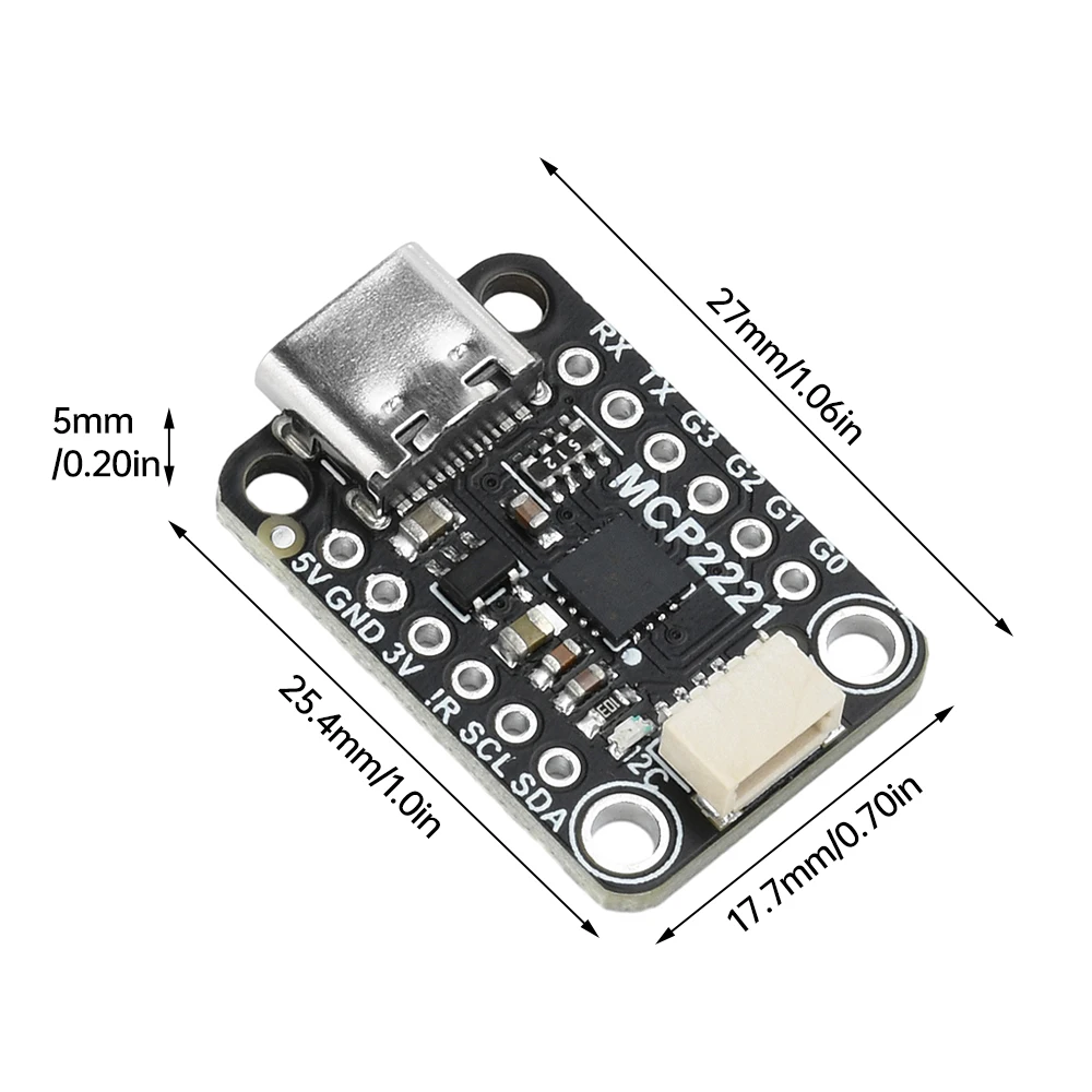 Adafruit Stemma QT Qwiic용 범용 USB to GPIO ADC I2C 모듈 보드, MCP2221A 브레이크아웃
