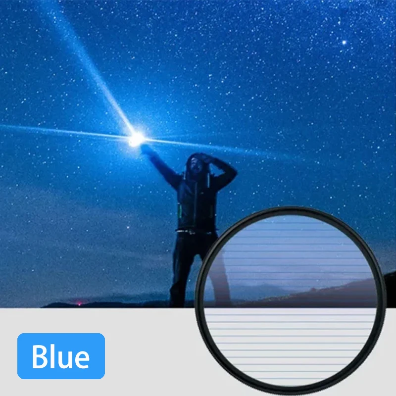 Lightdow Blue Streak Lens Filter 49mm 52mm 55mm 58mm 62mm 67mm 72mm 77mm 82 mm  Perfect for Shooting Linear Light Filters 6