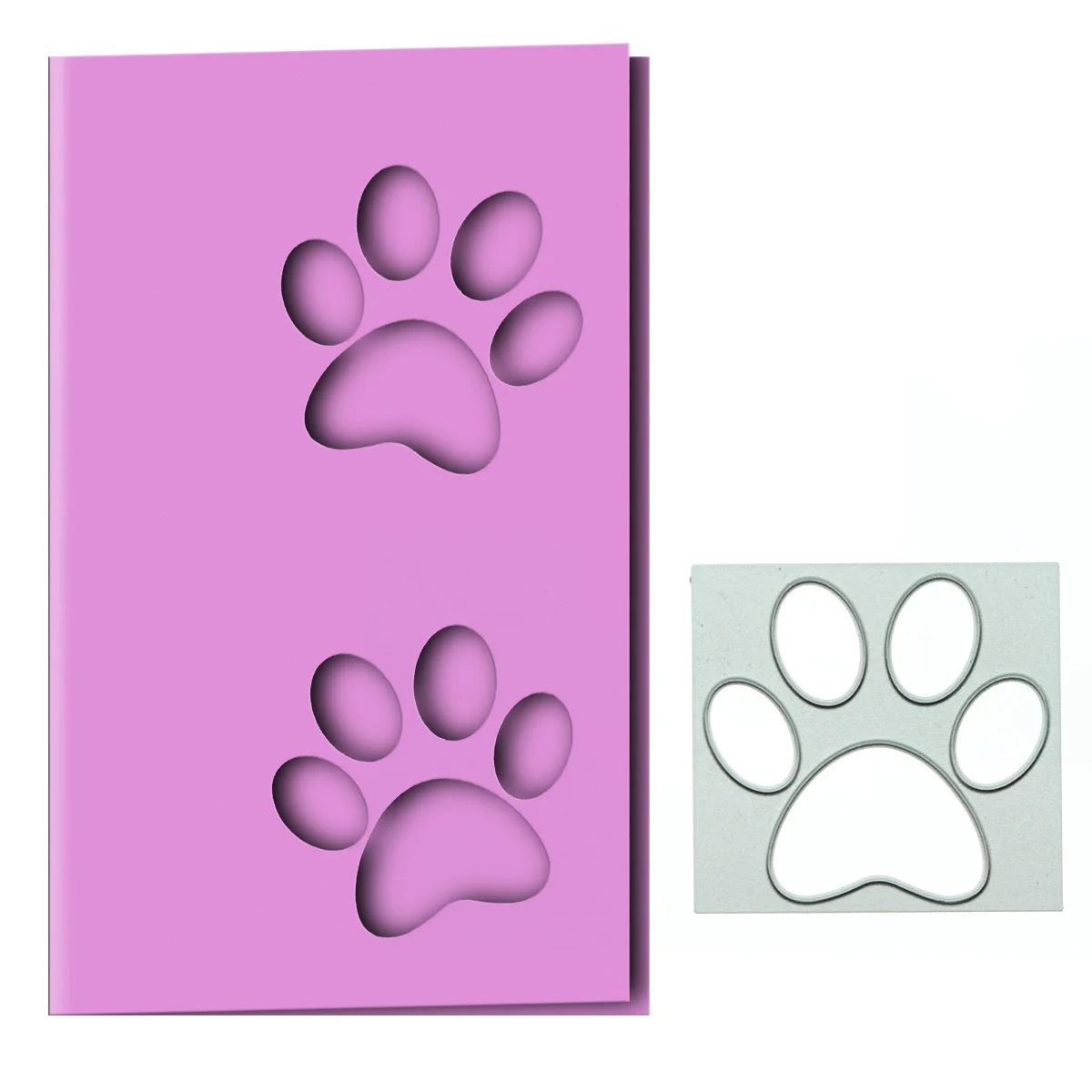 

Small Metal Die Cut Cat Dog Footprint Pattern Scrapbooking Postcard Diy Craft Card Cover Edger Border Decorating Cutting Die