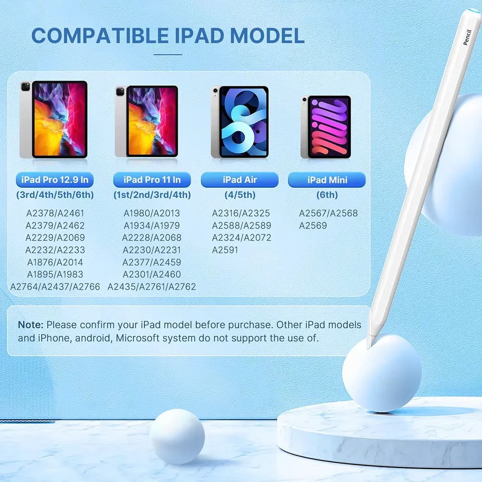 BOULTON Penna Stilo Per IPad Con Inclinazione E Palm Rejection - Punte Di Ricambio E Cavo USB Inclusi - 3