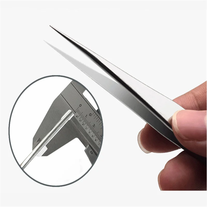 2pairs/lot ST-12&ST-15 Excellent Quality Stainless Steel Industrial Precision Eyelash Tweezers Eyelash Extension Tools 3