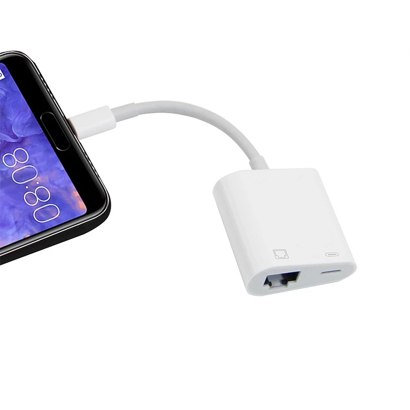 tipo c Adaptador Ethernet Otg Conversor de Rede com Fio Celular e Tablet Usb c para Rj45 100mbs - Imagem 5