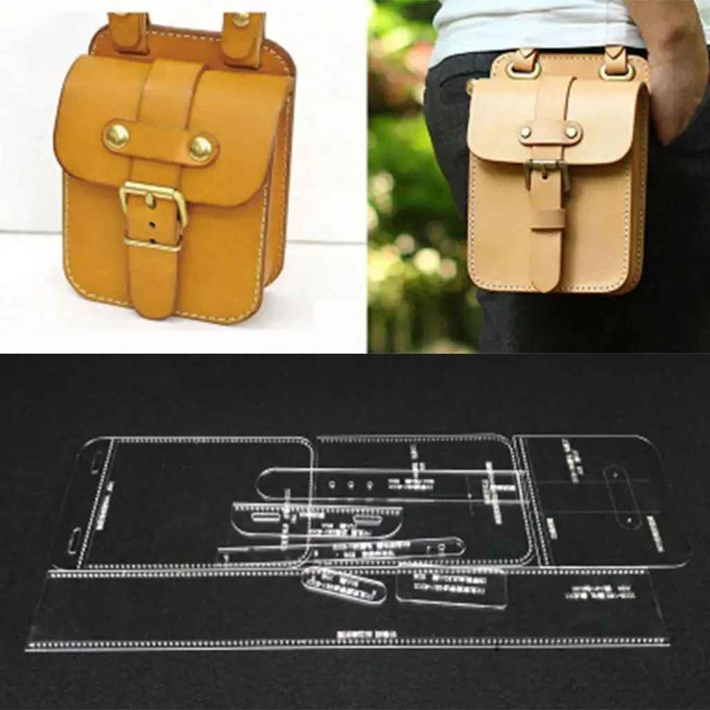 9pcs Acrylic Clear Template for Belt Waist Bag Holder Leathercraft Pattern