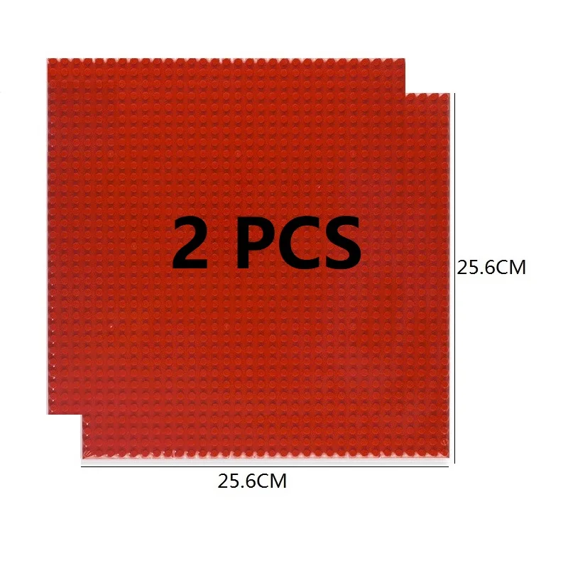 Set of 2 Classic Building Baseplates - Large Plastic Construction Block Bases
