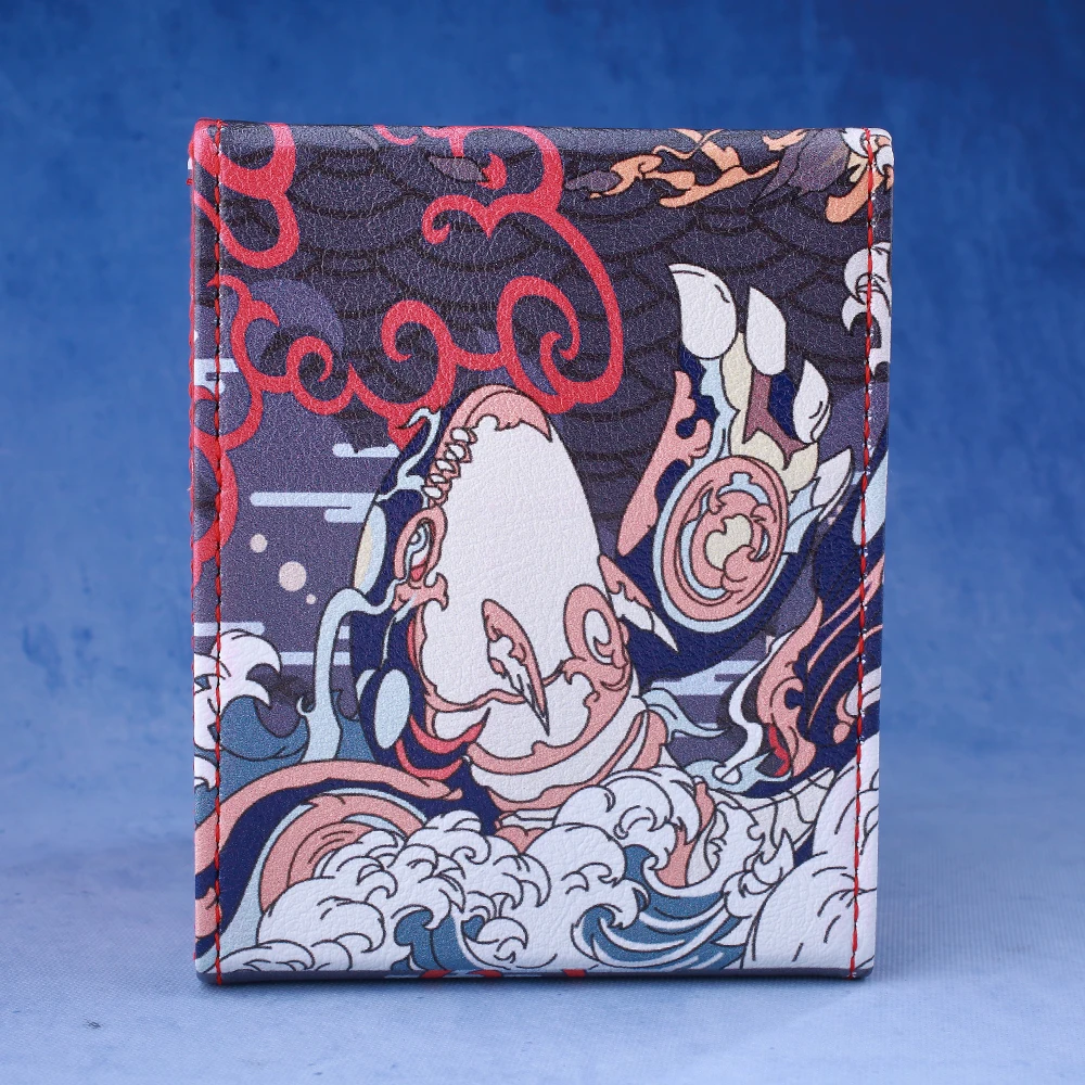 Premium Groudon-Themed PU Leather Card Deck Box – Holds 120+ Sleeved Cards, Portable Card Storage, Perfect Gift for Collectible Card Game Enthusiasts