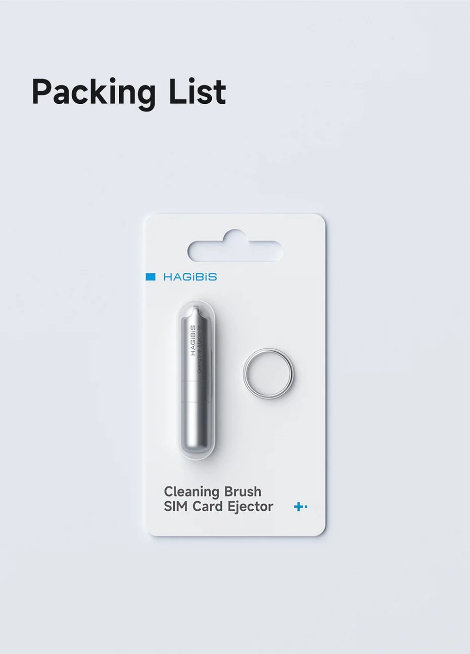 Portable Keychain with Built-in Cleaning Brush & SIM Ejection Pin