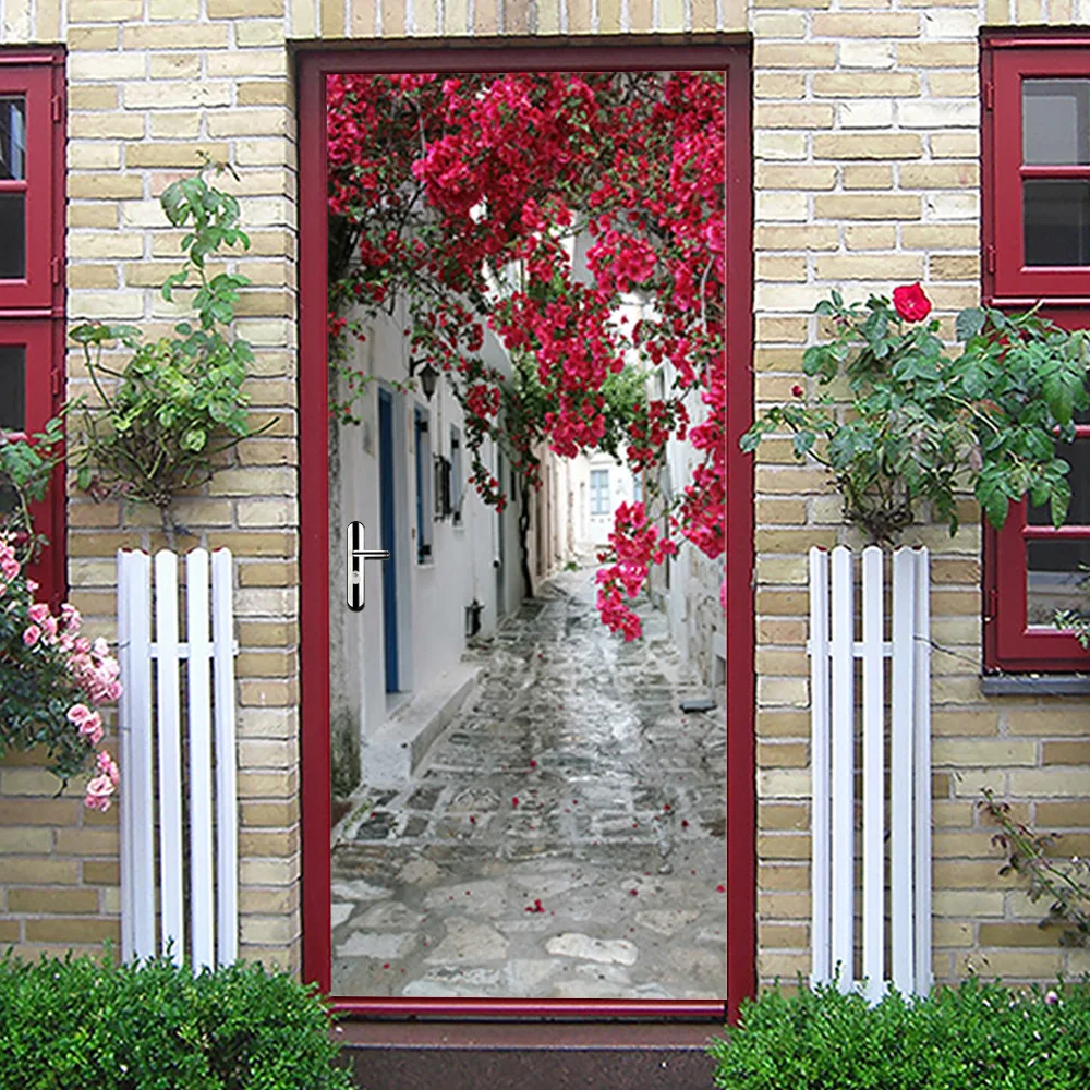 문 스티커 현대 추상 장식 자체 접착 스티커 아트 포스터 데칼 홈 방수 분리형 장식