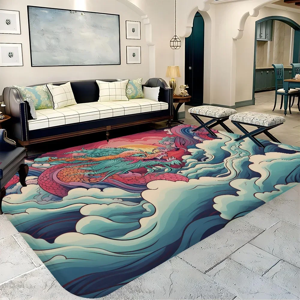 Dragon Long Rugs Kids Room Bedroom Decoration Balcony Anti-Slip Doormat Living Room Alfombra 6